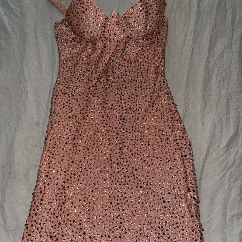 Oh Polly Pink Embellished Dress
